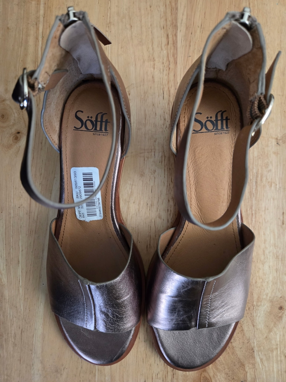Sofft Colby sandals in metallic bronze Size: 9 - Picture 4 of 9